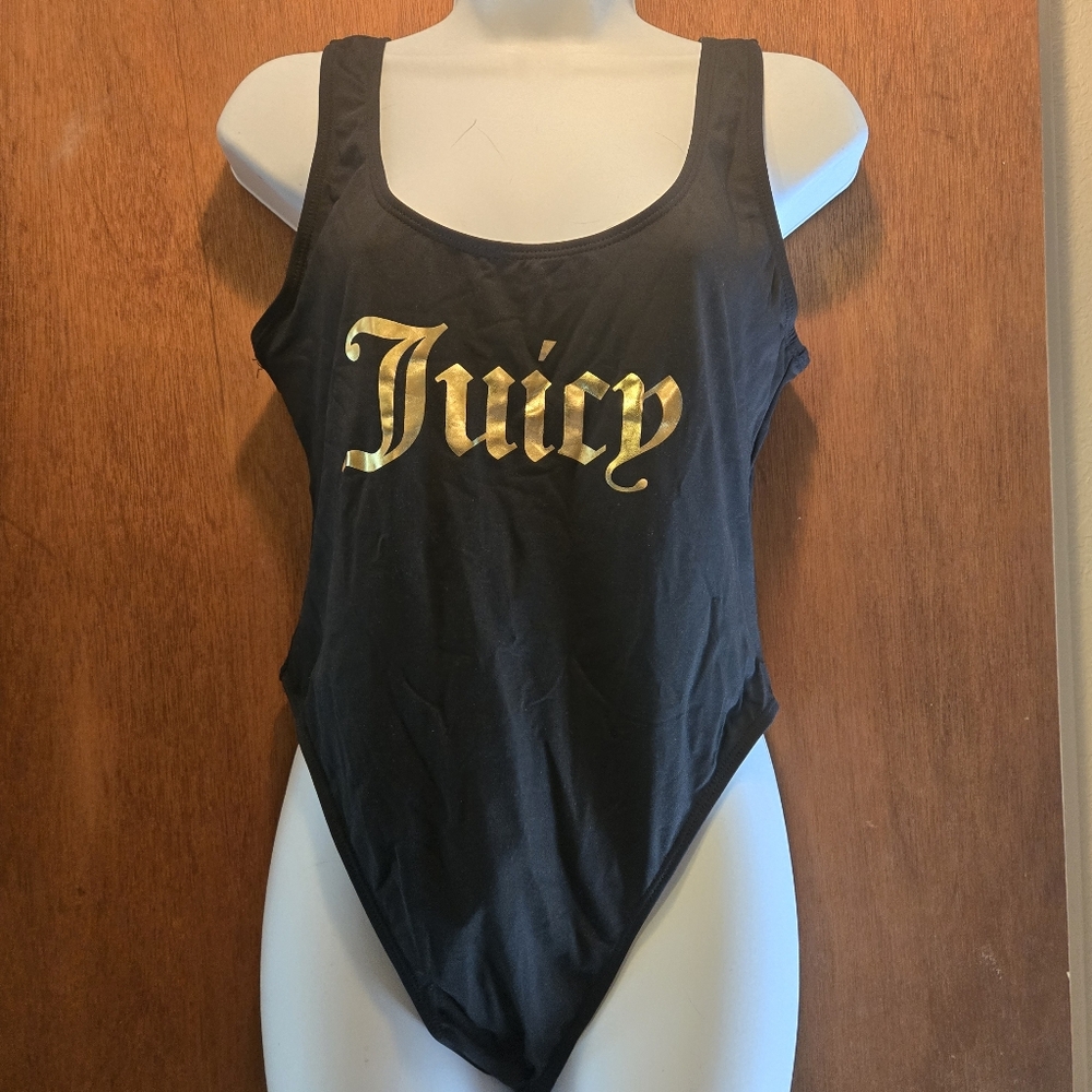 Juicy Couture black label NWT brazilian one piece bathing suit szL - Picture 2 of 9